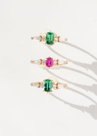 OOAK - Cushion-cut Tourmaline Pleiades Ring