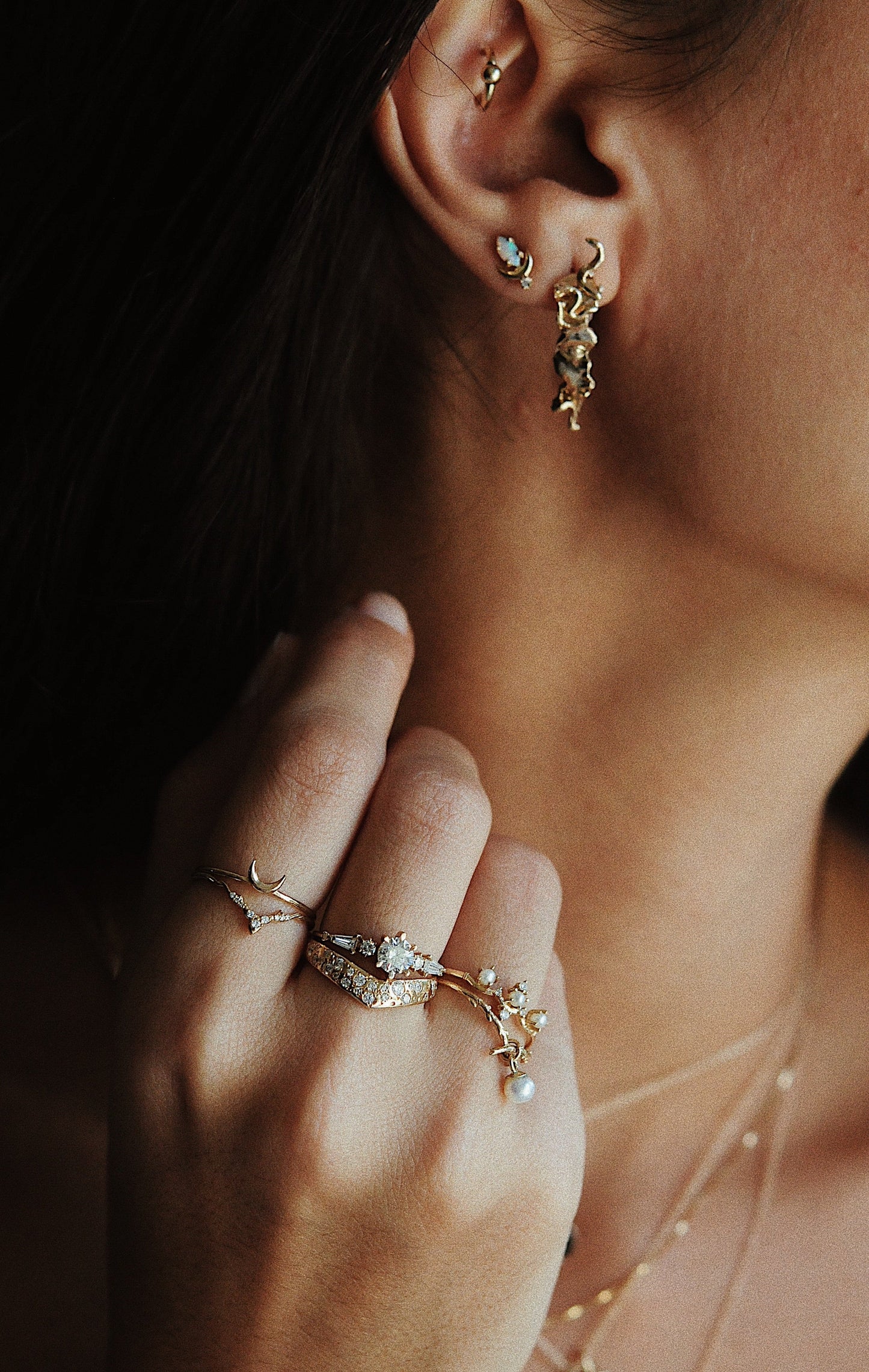 Crescent Moon Ring - Ready-to-Ship