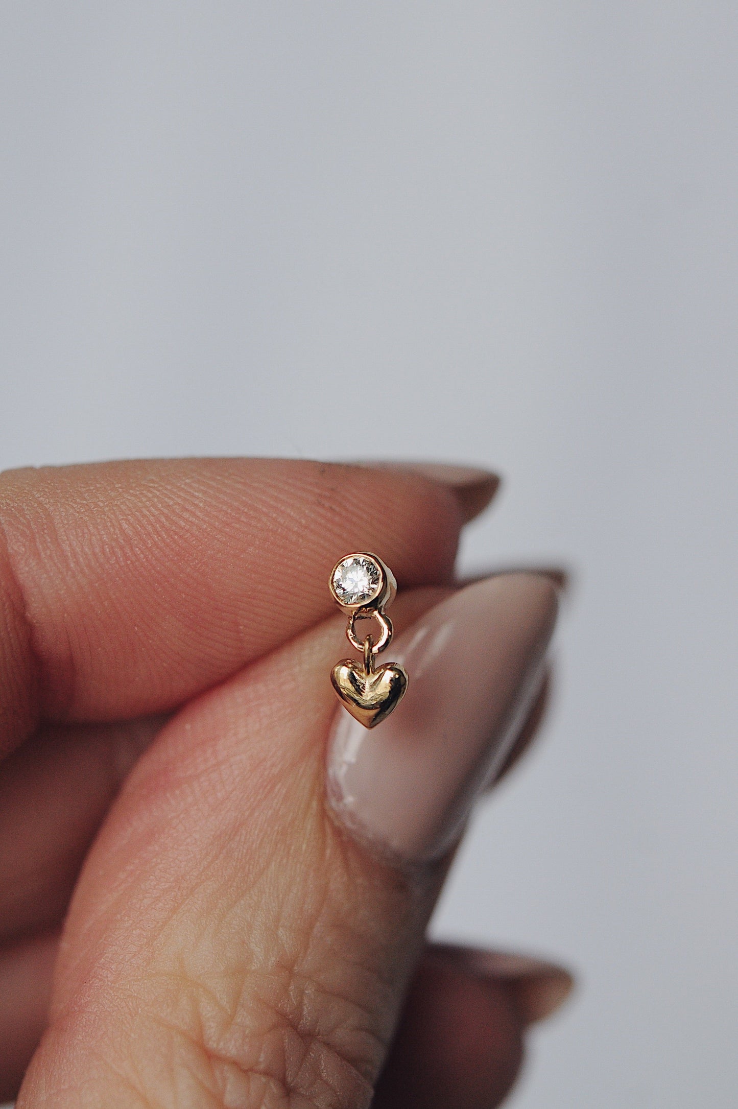 Diamond Baby Heart Earring - Ready-to-ship