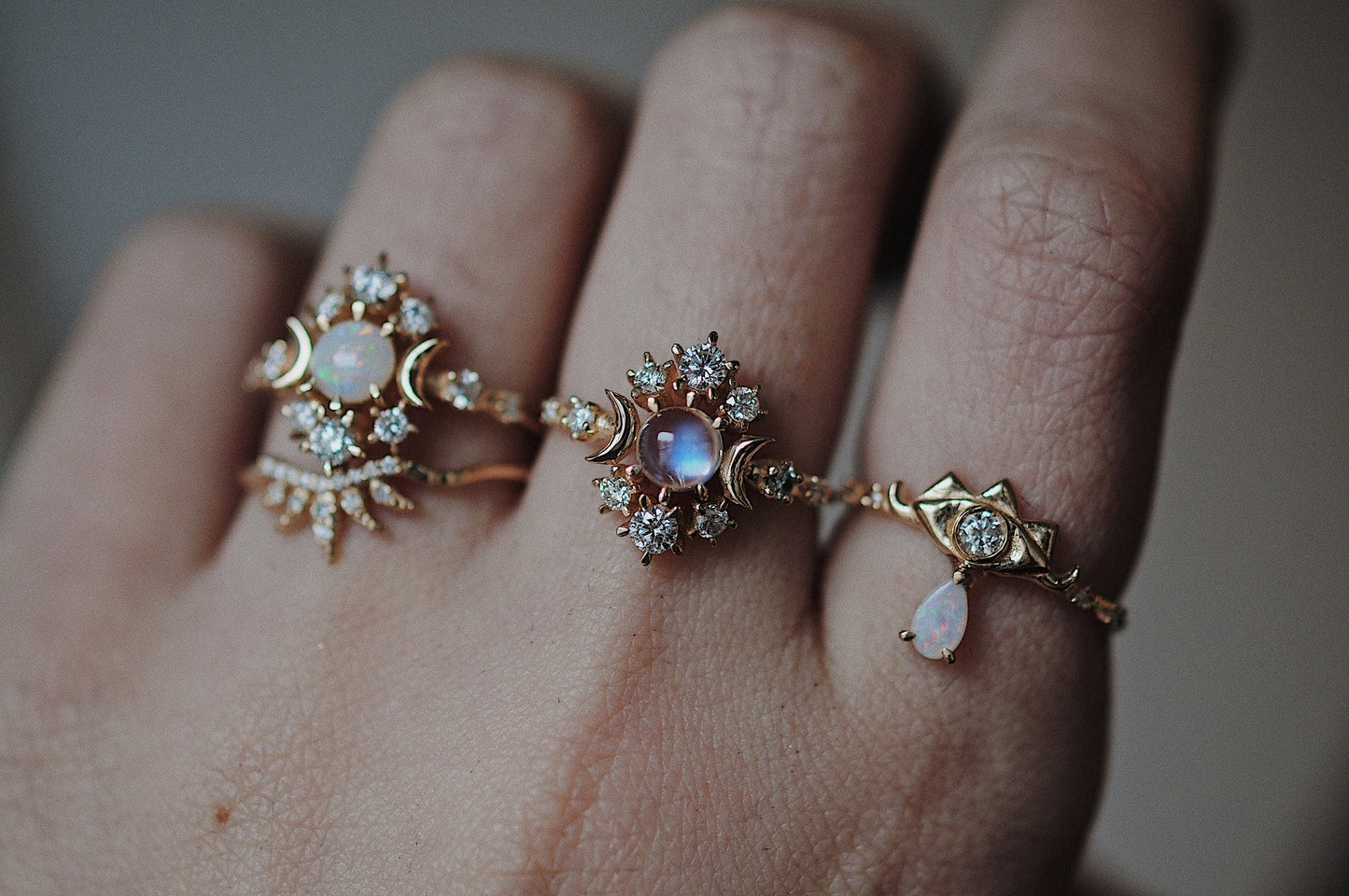Bague Wandering Cosmos Pierre de lune