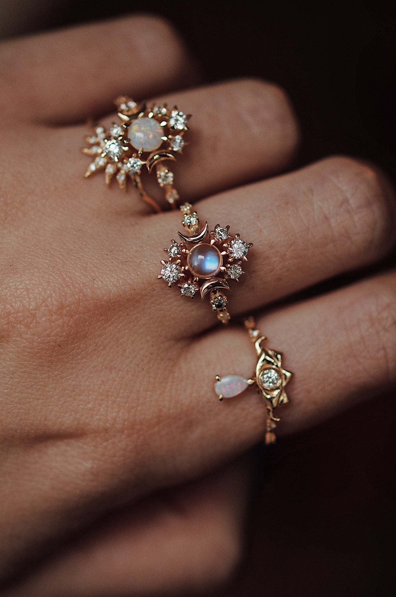 Bague Wandering Cosmos Pierre de lune