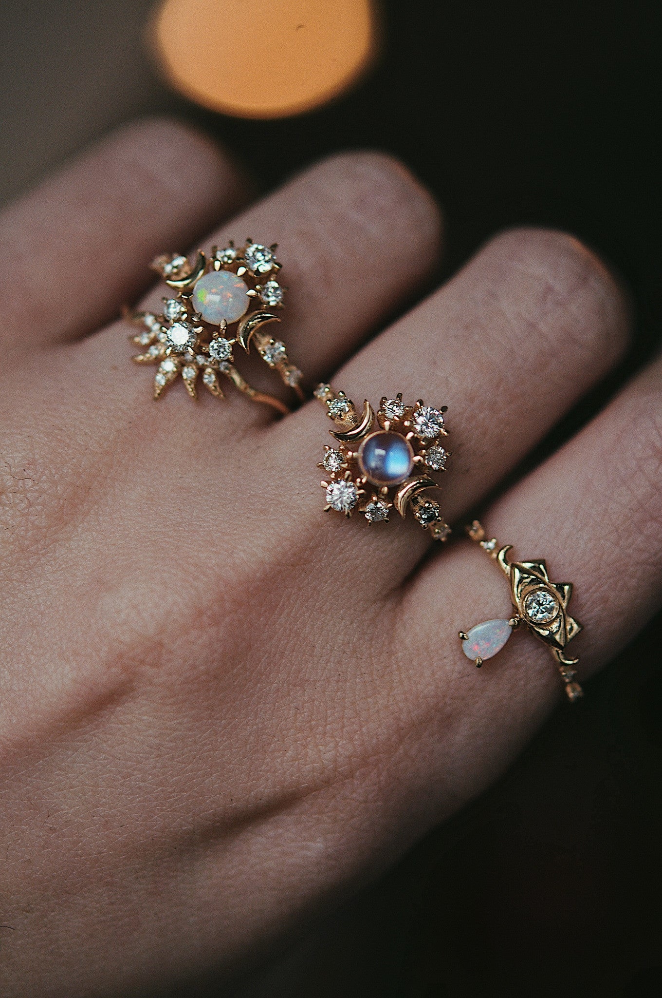 Bague Wandering Cosmos Pierre de lune