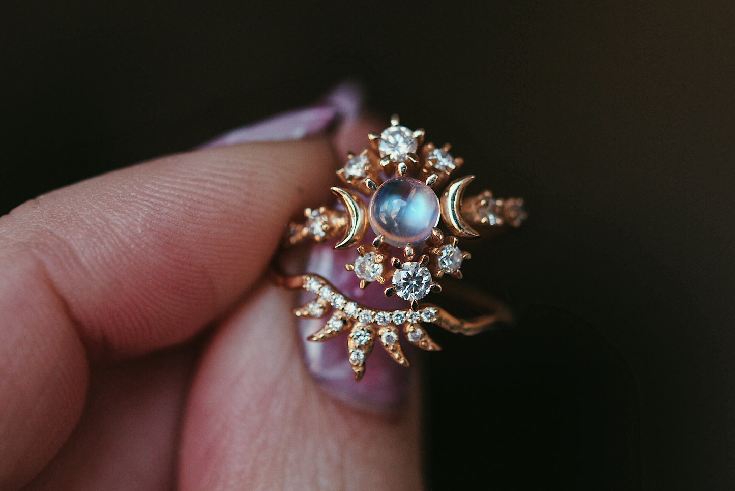 Bague Wandering Cosmos Pierre de lune