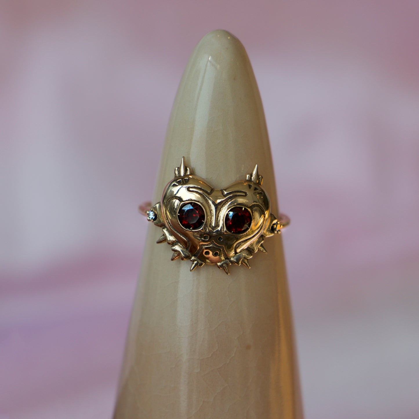 SAMPLE Garnet Majora's Mask Ring - Size 6.5
