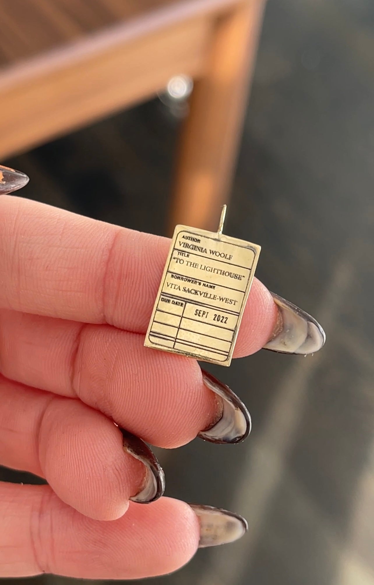 SAMPLE Library Card pendant #2