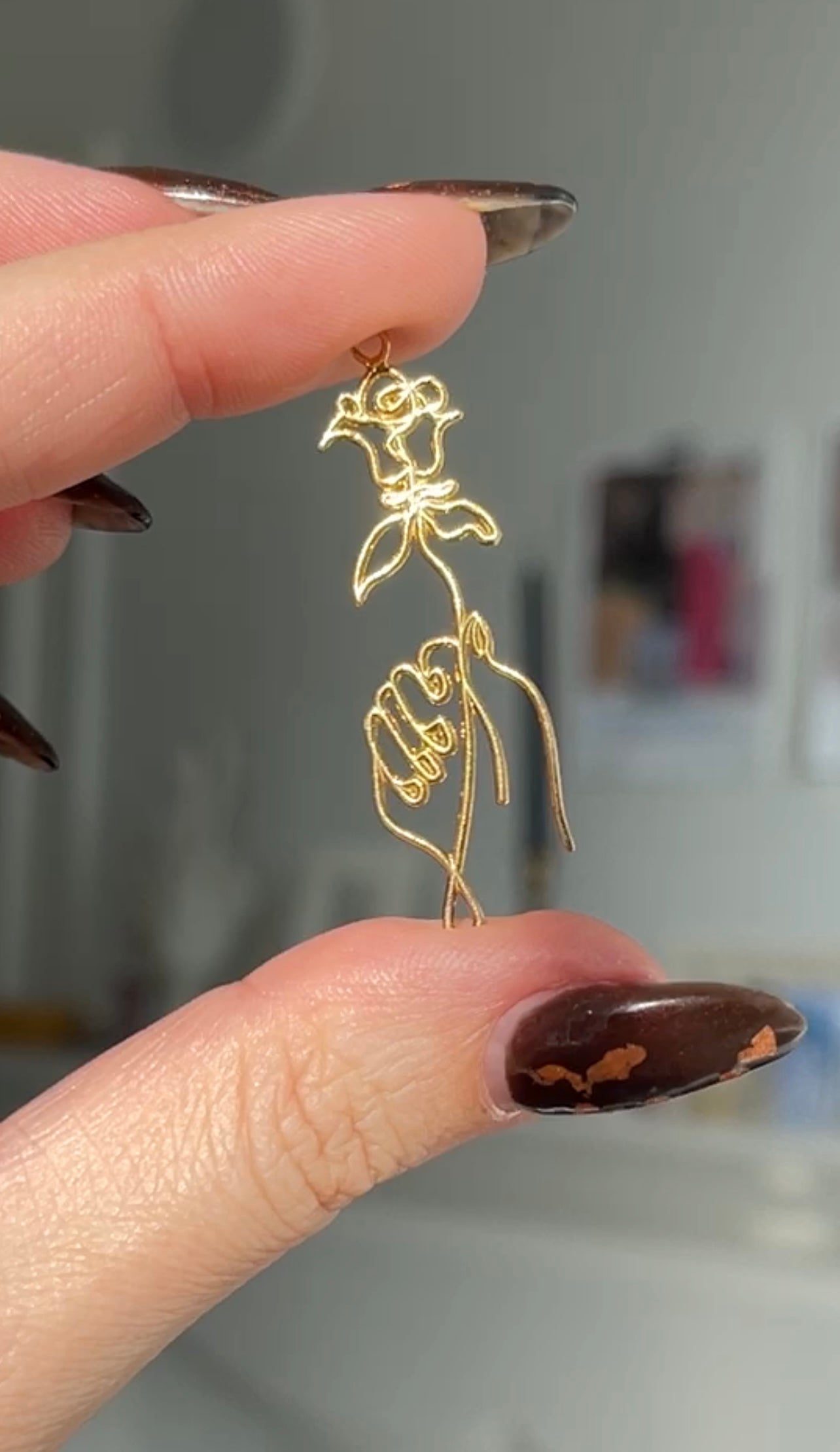 SAMPLE Picasso's Rose Pendant - GOLD VERMEIL & SILVER