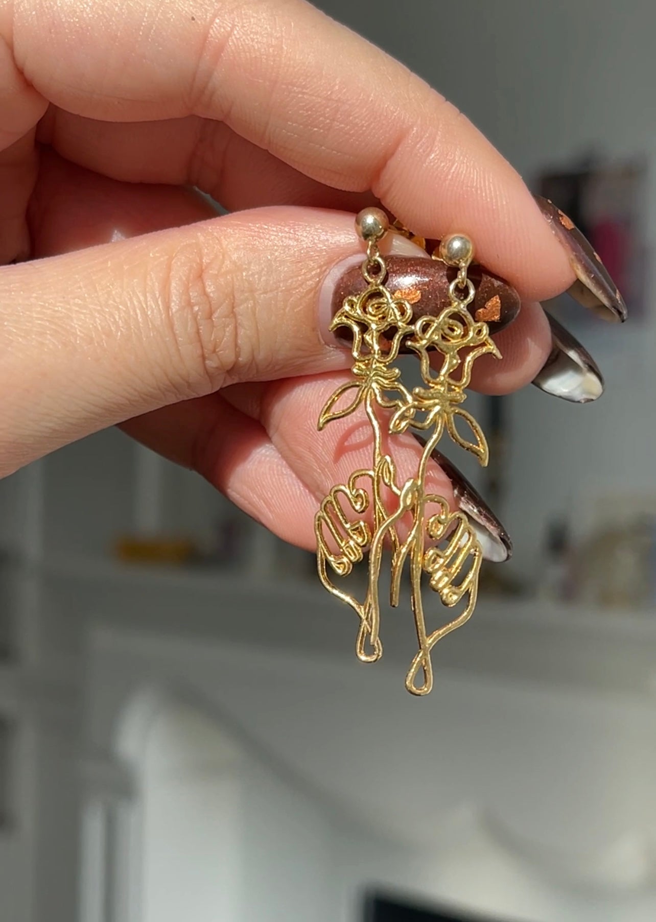 SAMPLE Picasso's Rose Earring - GOLD Vermeil