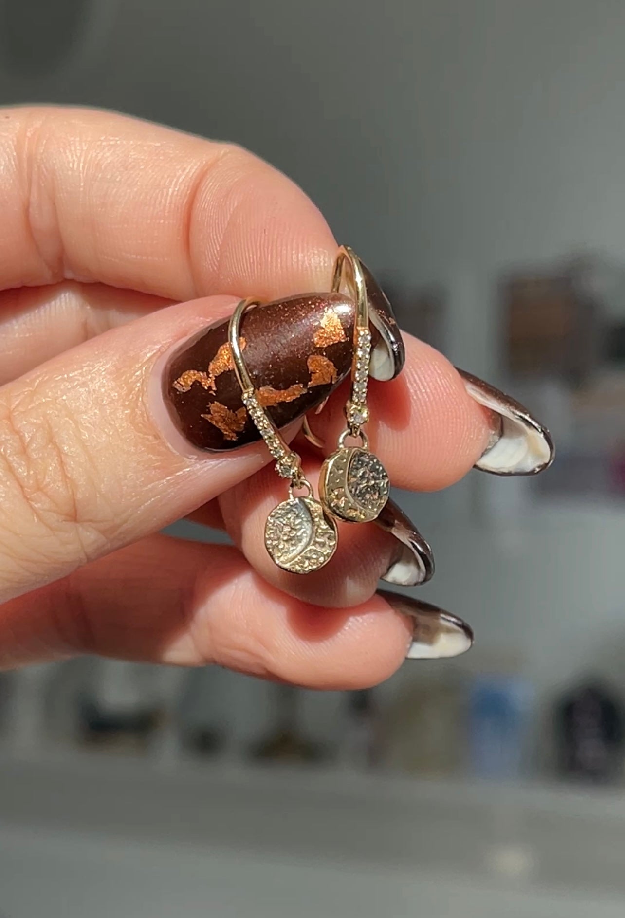 SAMPLE Waning Crescent Moon Earring