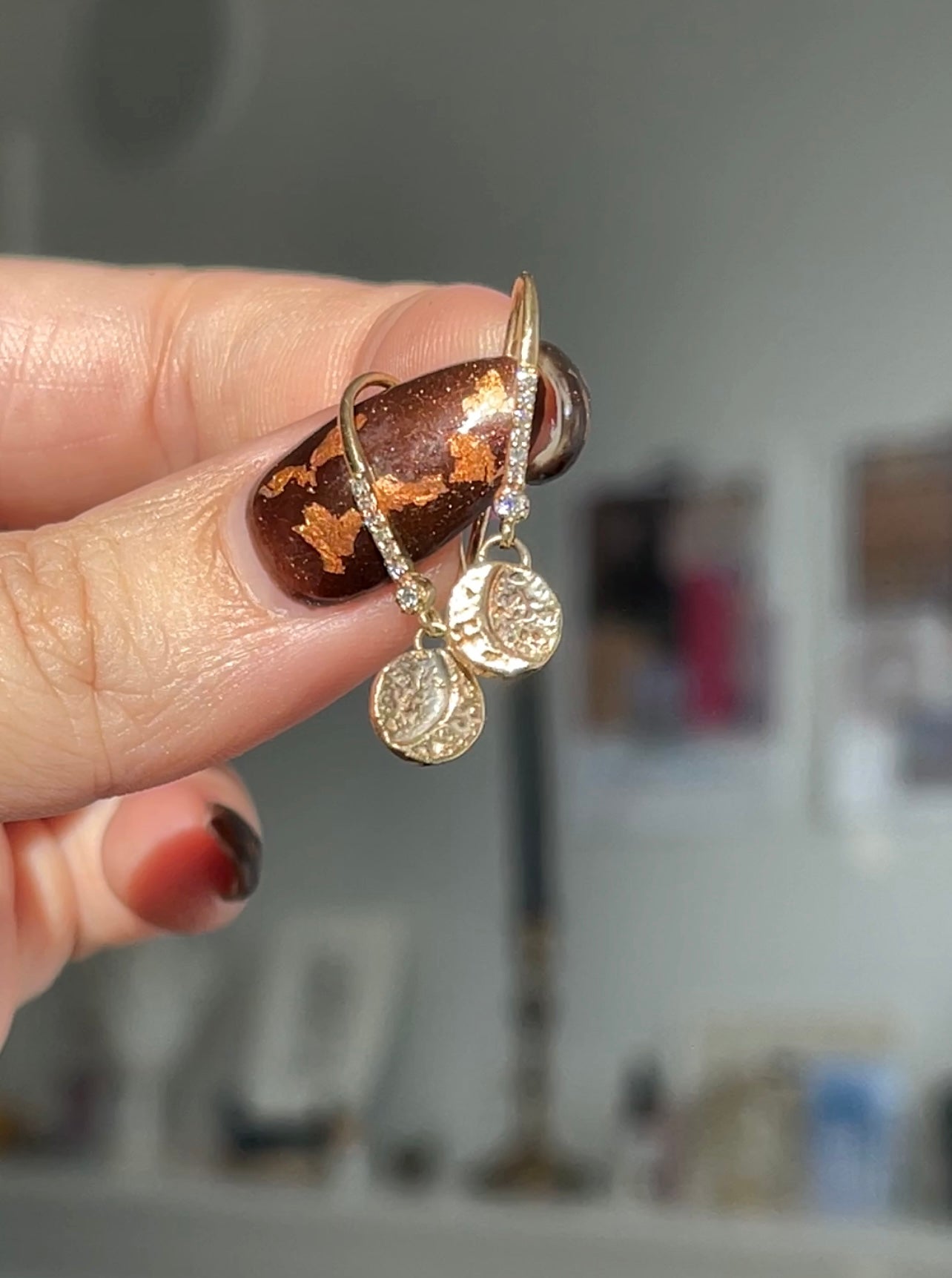 SAMPLE Waning Crescent Moon Earring
