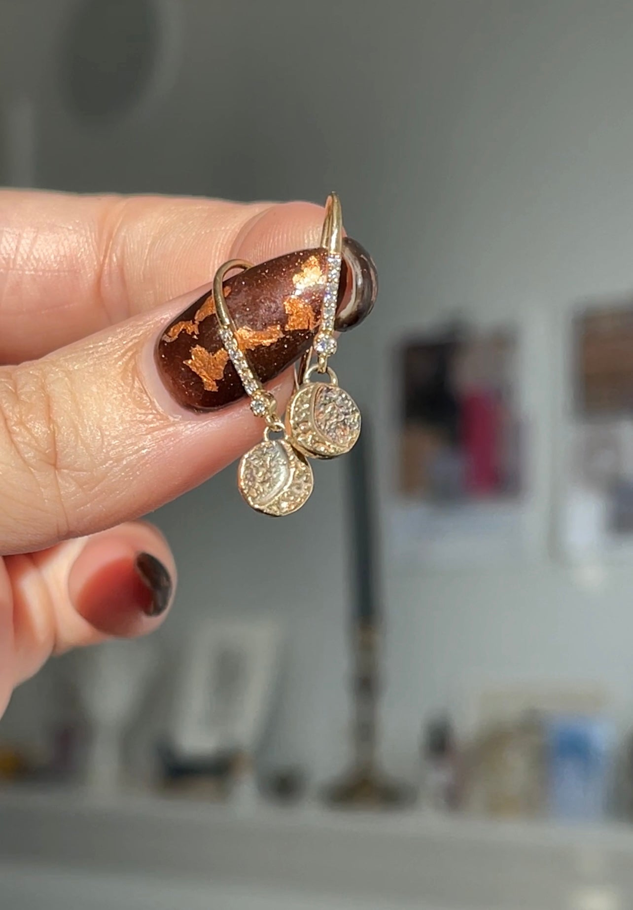SAMPLE Waning Crescent Moon Earring