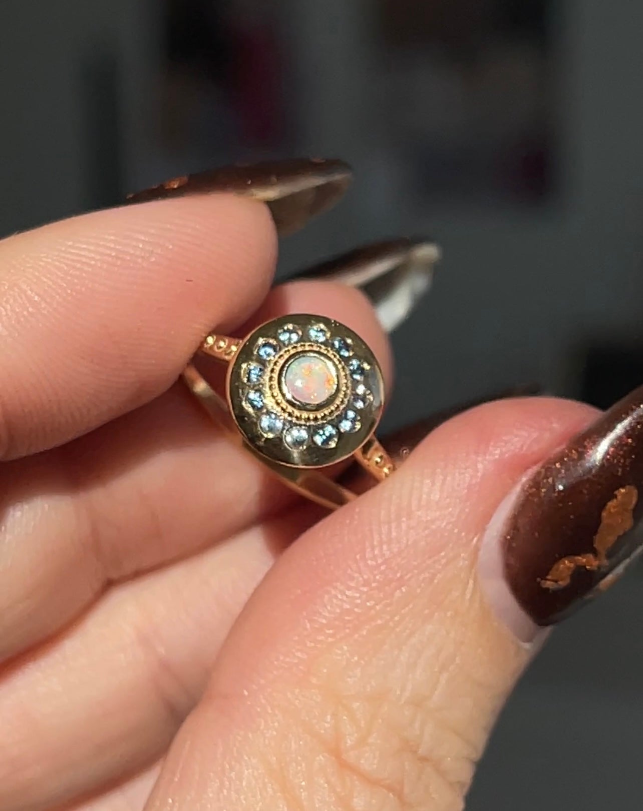 SAMPLE Opal Neptune Solari UFO Ring - Size 6