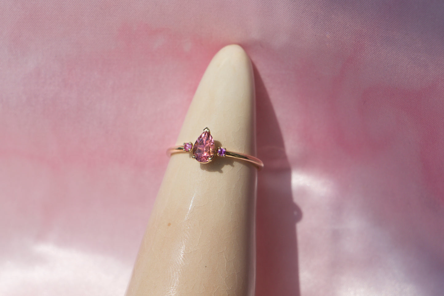 SAMPLE Pink sapphire and tourmaline Ring - Size 6