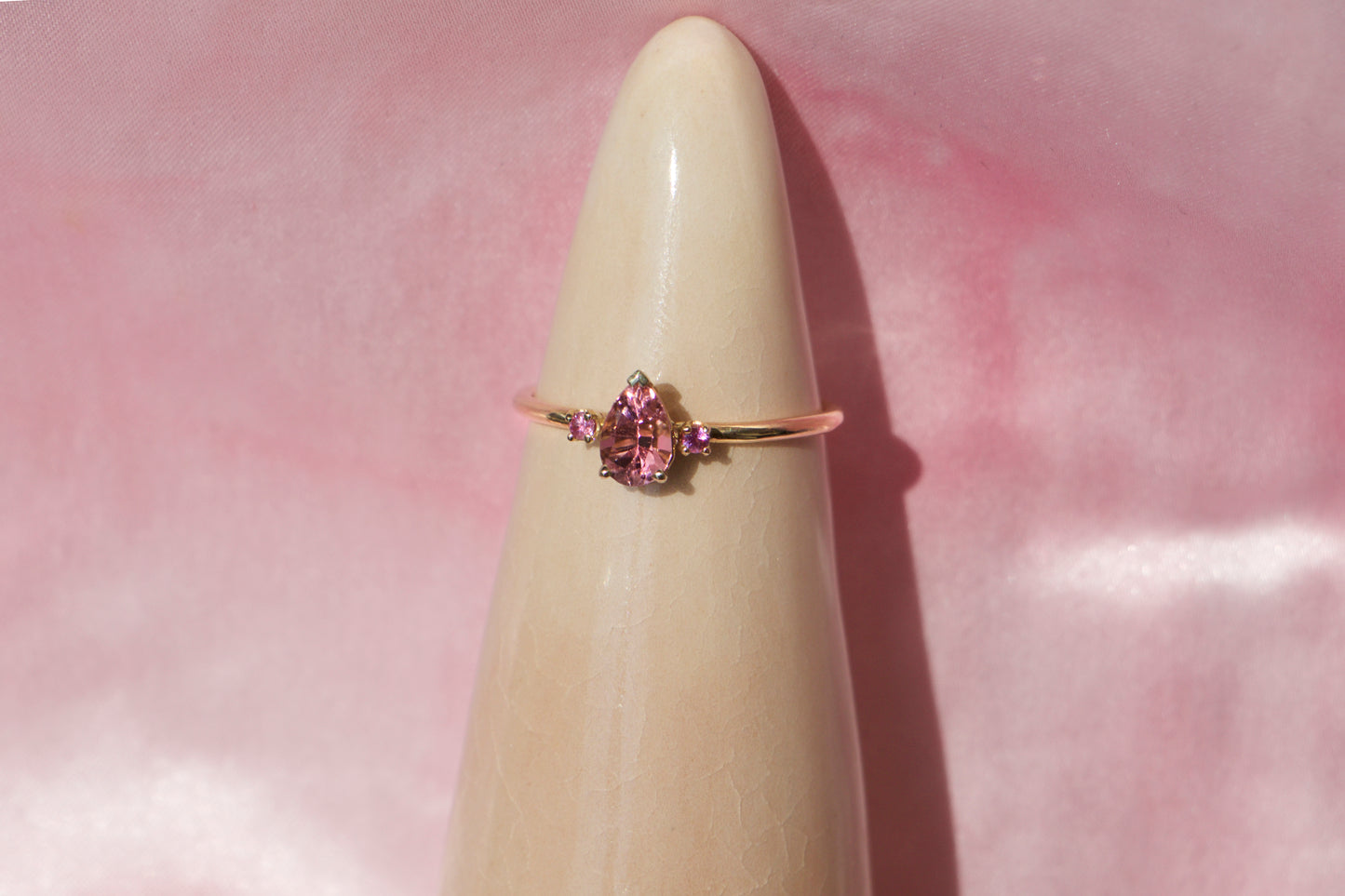 SAMPLE Pink sapphire and tourmaline Ring - Size 6