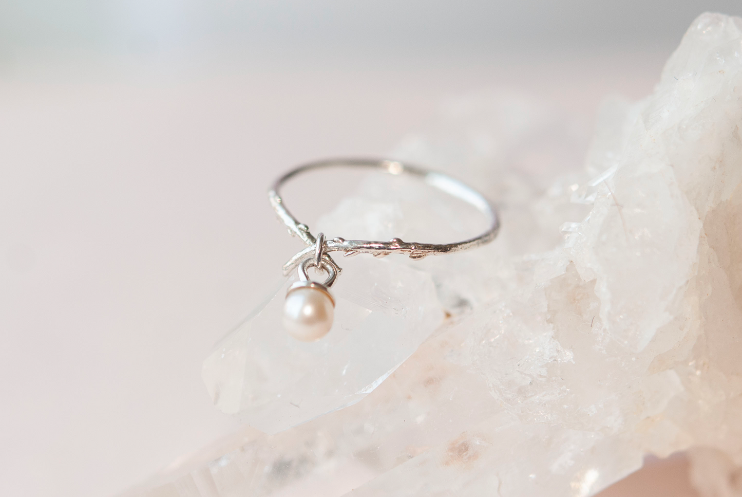 SAMPLE Pearl Woodland Ring - SIZE 6.25 - SILVER