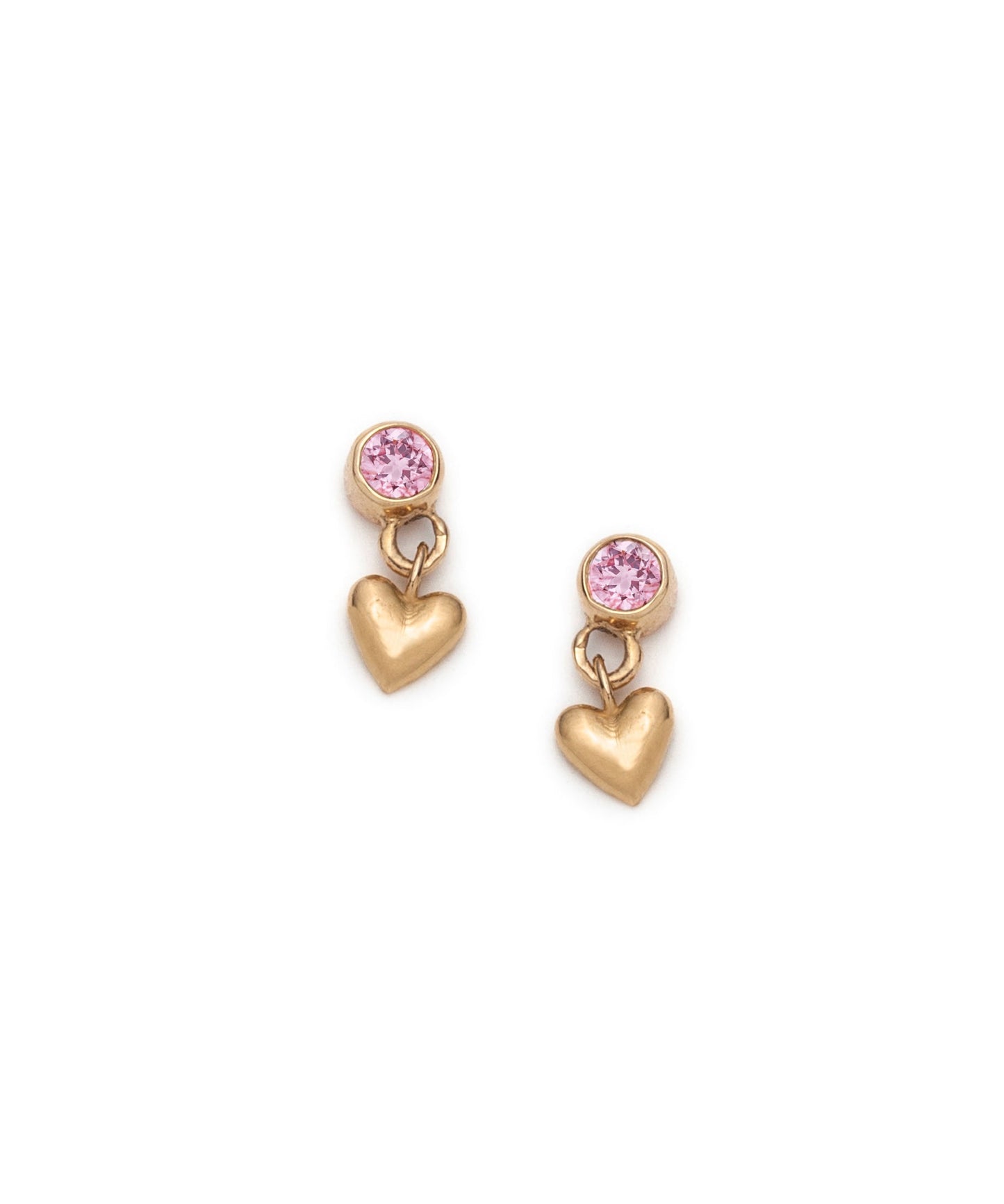 Boucle d'oreille coeur bébé saphir