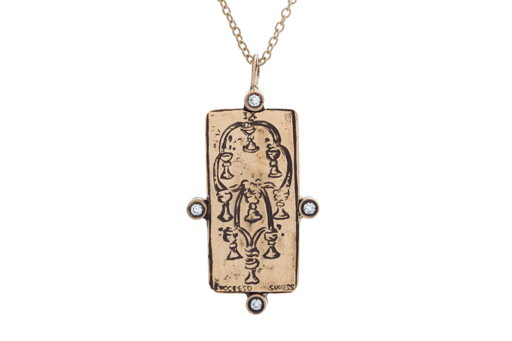 Diamond Nine of Cups Tarot Card Necklace – Sofia Zakia