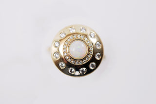 Opal Diamond Engagement Ring