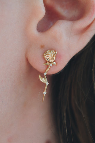 Boucle d'Oreille Rose Céleste