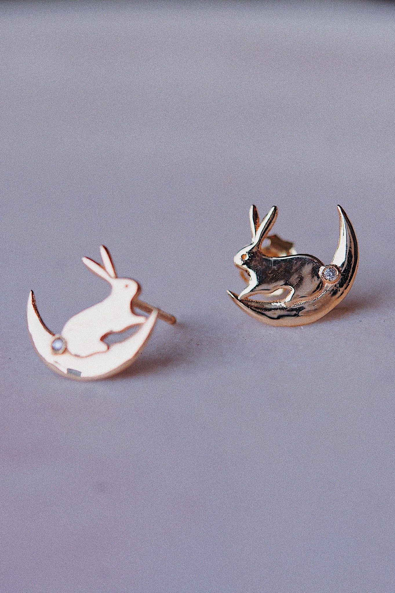 Moon Bunny Earring