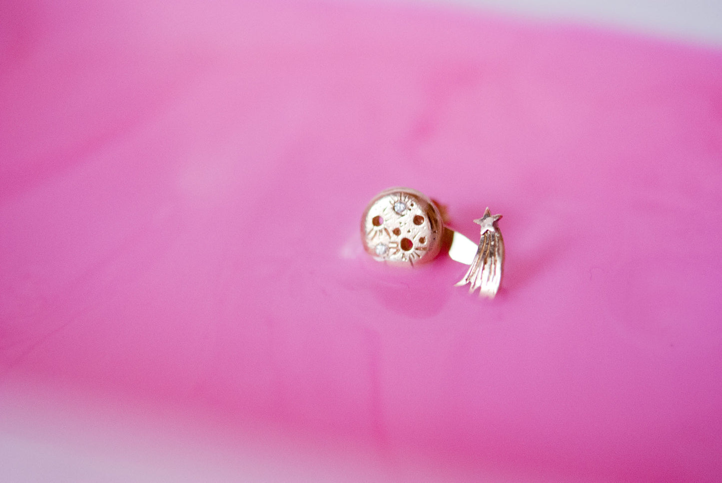 Shooting Star & Moon Earring