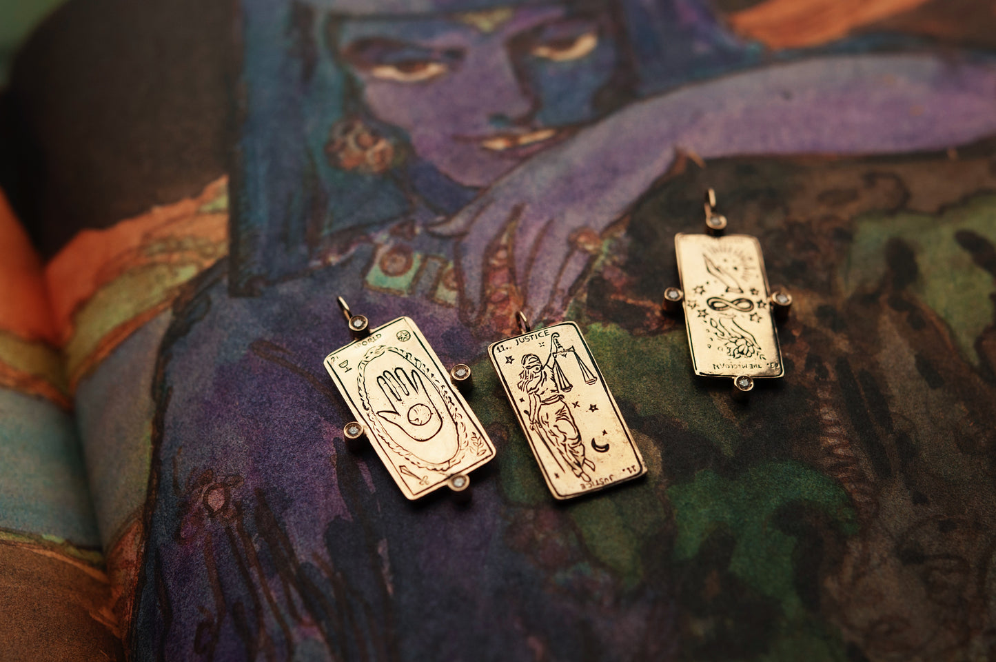 Justice Tarot Card Necklace