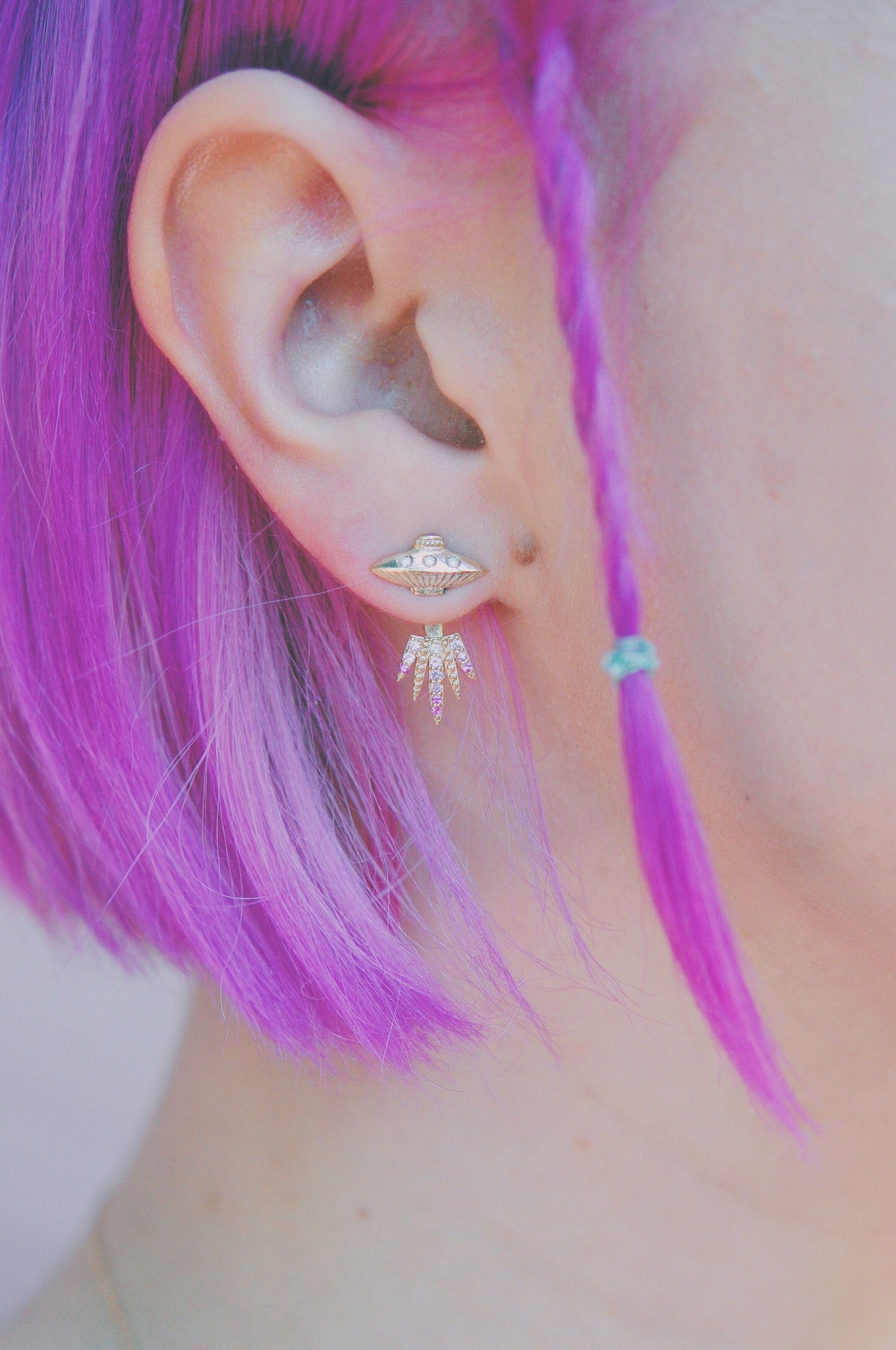 Ombre Tender Abduction UFO Earring