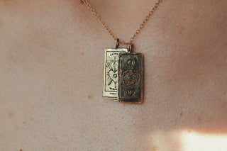 Three of Swords Tarot Card Necklace