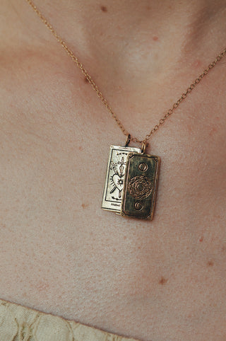 Three of Swords Tarot Card Necklace