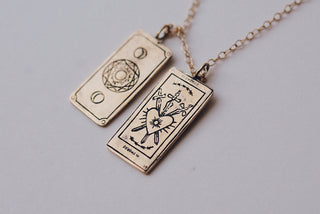 Three of Swords Tarot Card Necklace