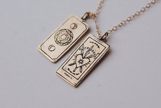 Three of Swords Tarot Card Necklace