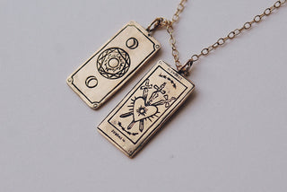 Three of Swords Tarot Card Necklace
