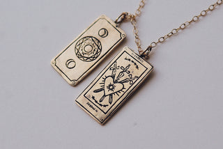 Three of Swords Tarot Card Necklace