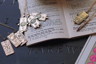 Three of Swords Tarot Card Necklace