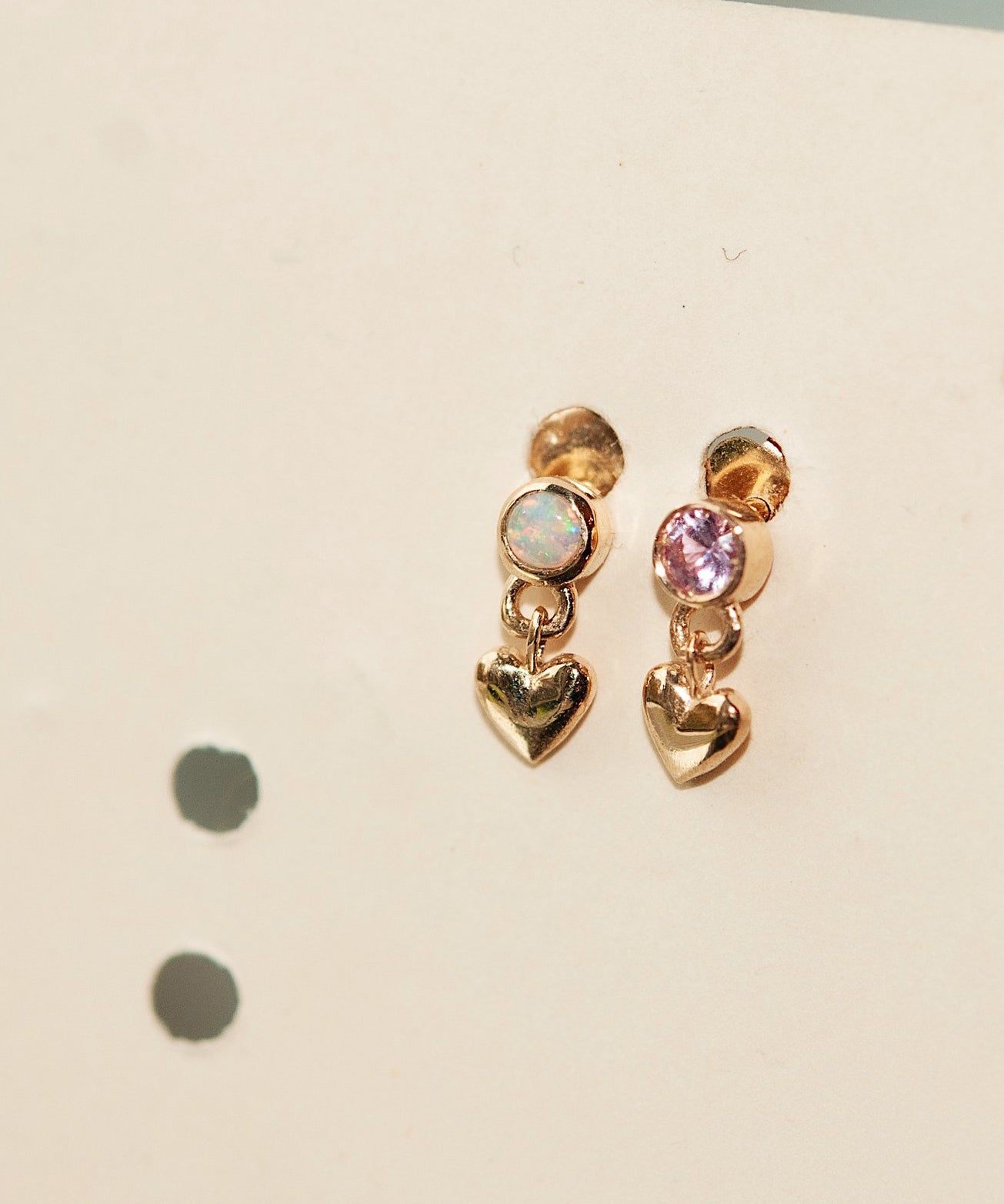 Opal Baby Heart Earring