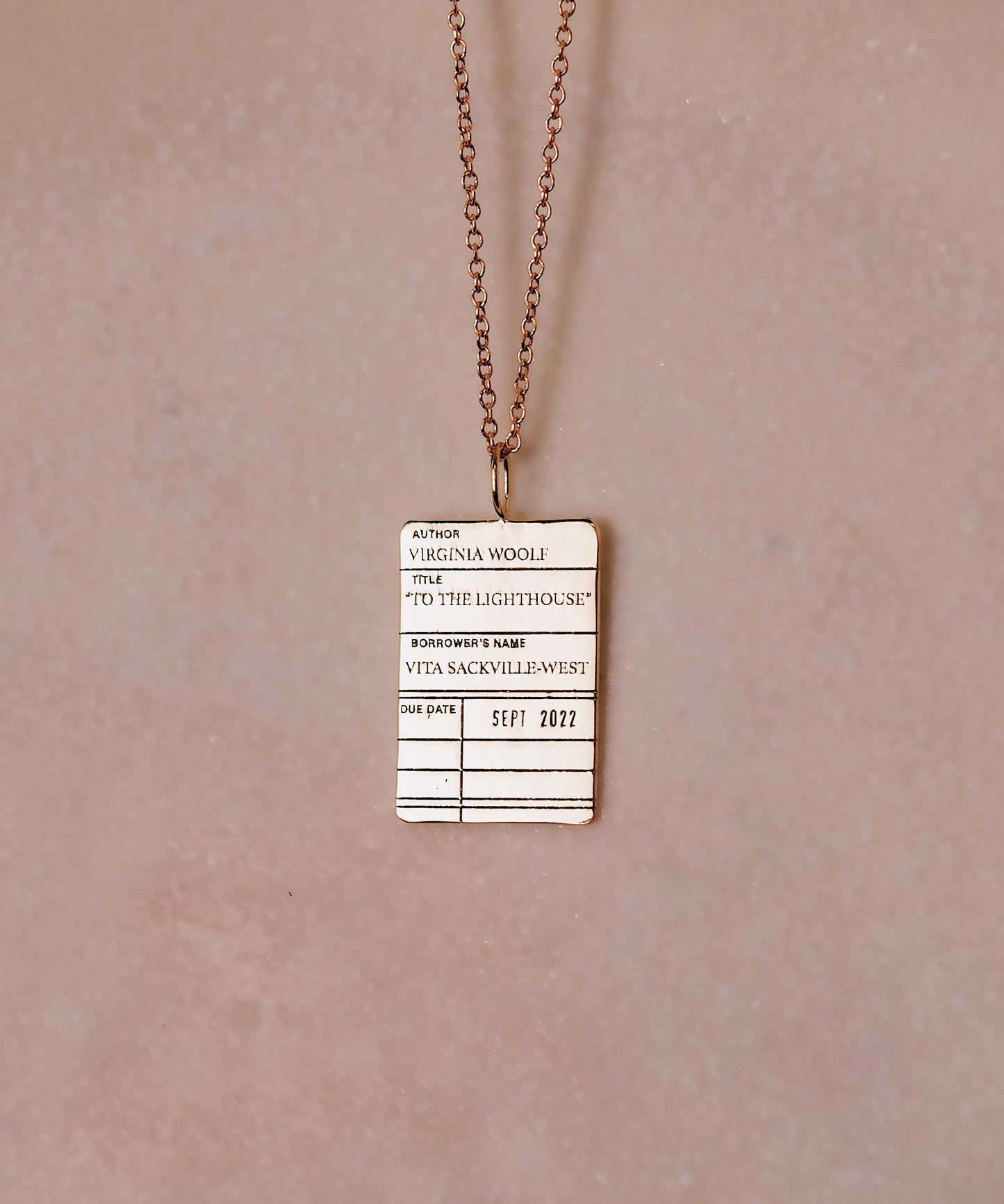 Customizable Library Card Necklace