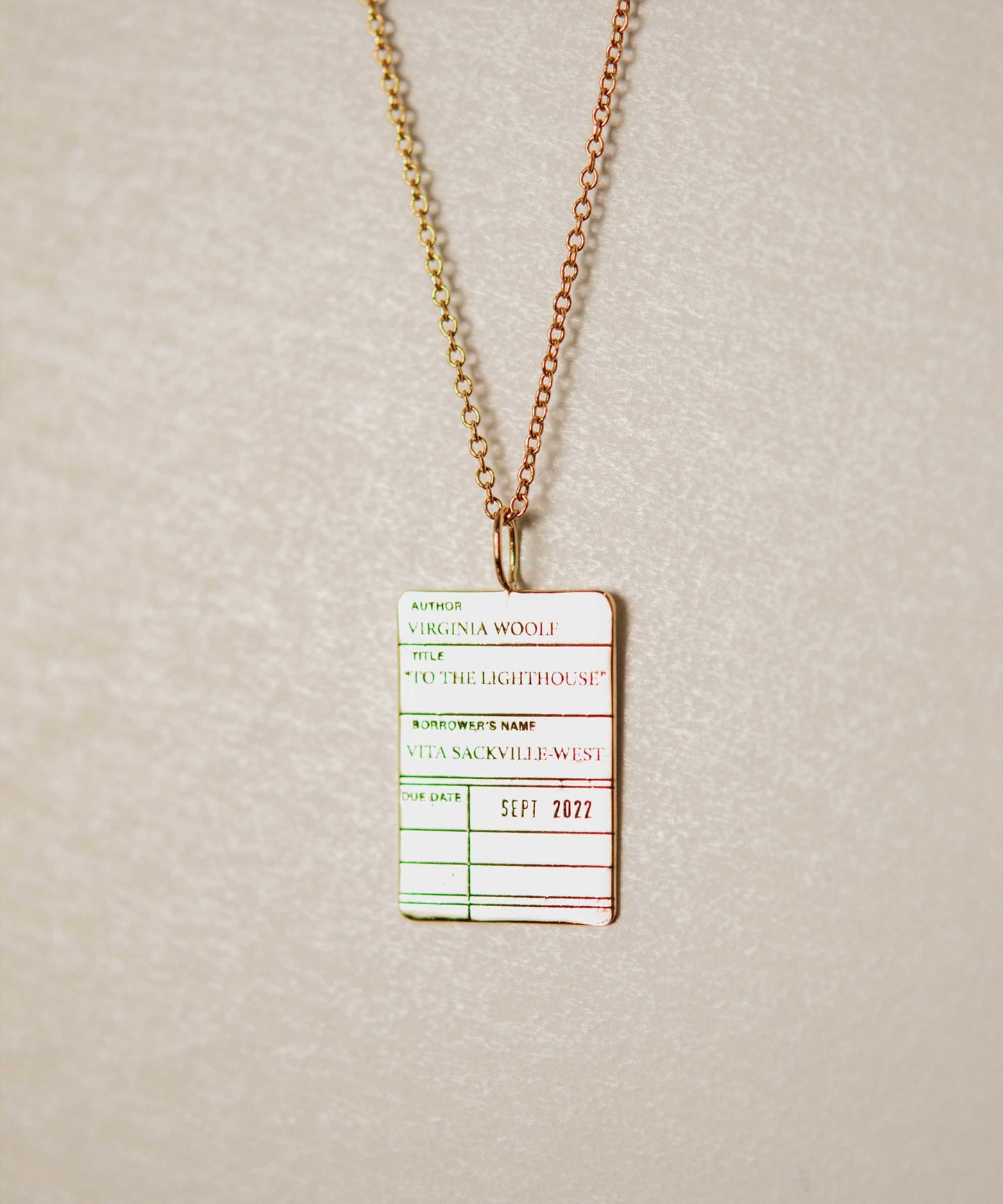 Customizable Library Card Necklace