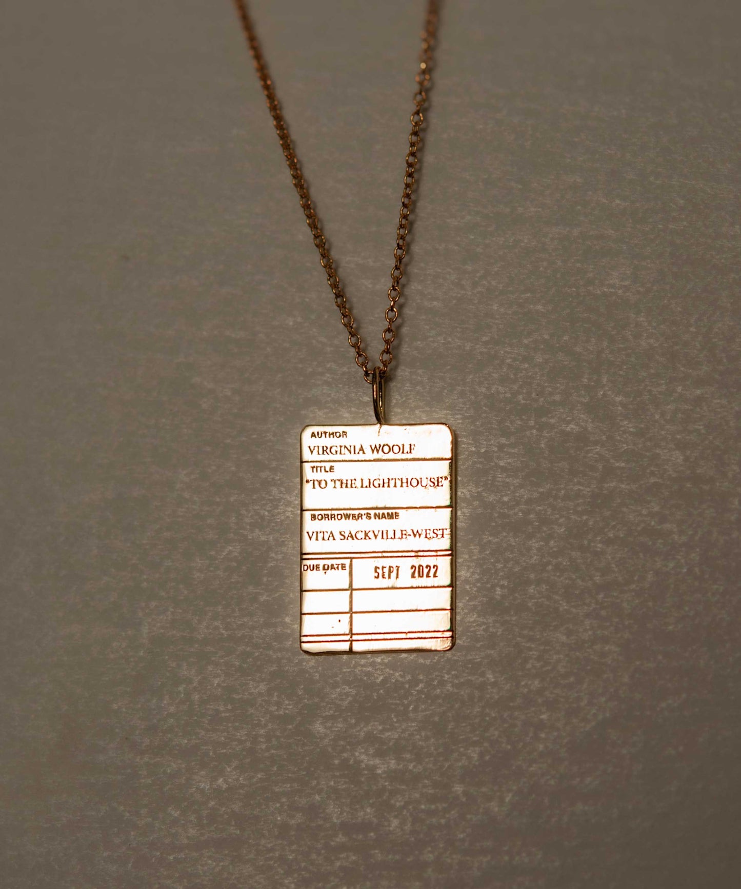 Customizable Library Card Necklace