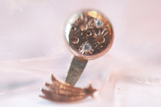 Shooting Star & Moon Diamond Earring