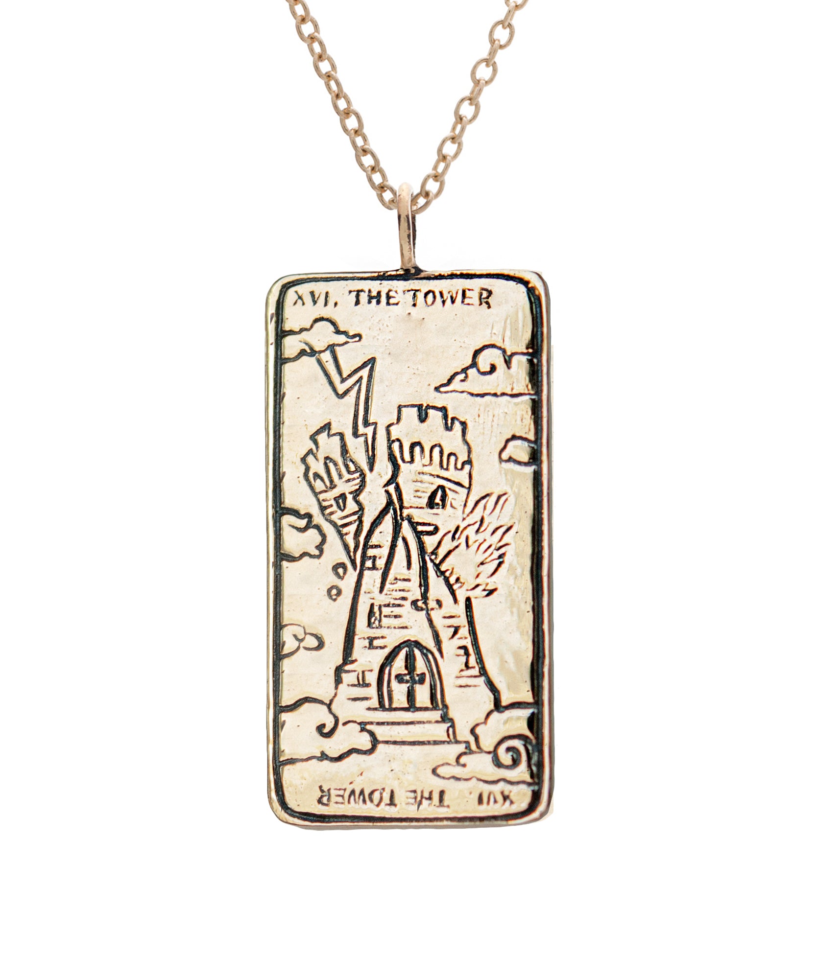 Sprout linned Skab Tower Tarot Card Necklace – Sofia Zakia