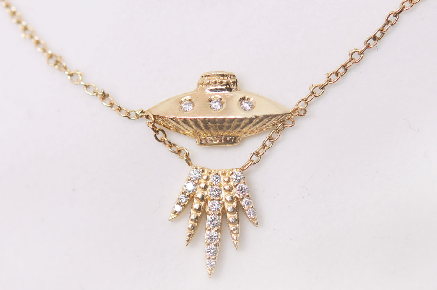 Diamond Tender Abduction UFO Necklace