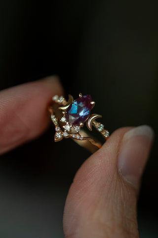 OOAK - 1.75ct Chatham Alexandrite Hades Ring
