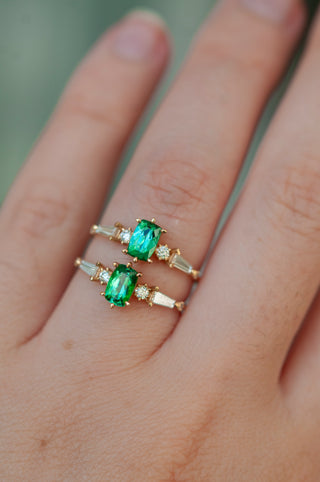 OOAK - Cushion-cut Tourmaline Pleiades Ring