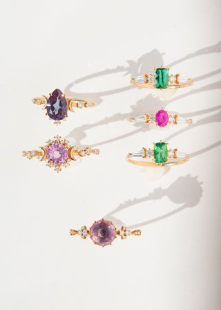 OOAK - Cushion-cut Tourmaline Pleiades Ring