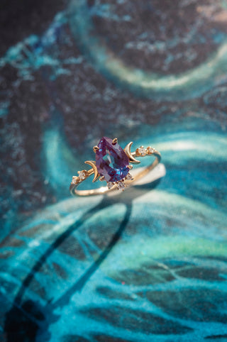 OOAK - 1.75ct Chatham Alexandrite Hades Ring