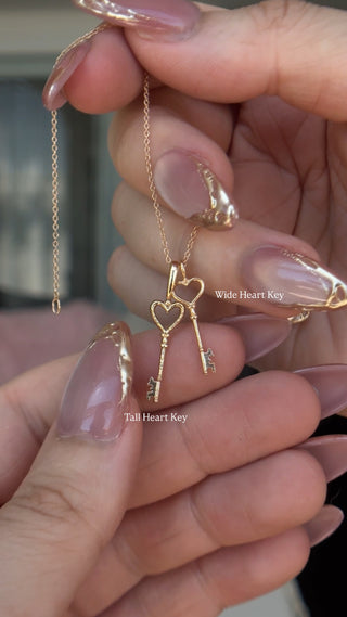 SAMPLE - Tall Heart Key Pendant