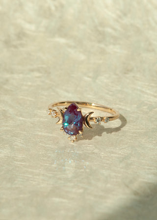 OOAK - 1.75ct Chatham Alexandrite Hades Ring