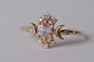 Morganite Wandering Star Ring - Ready-To-Ship