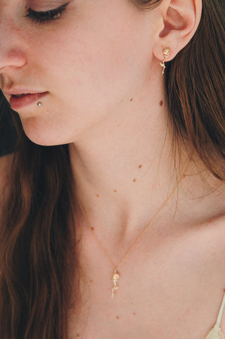 Boucle d'Oreille Rose Céleste
