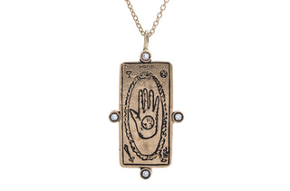 Diamond The World Tarot Card Necklace