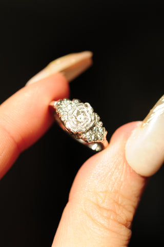 SAMPLE - Silver Rose Cluster Ring OOAK